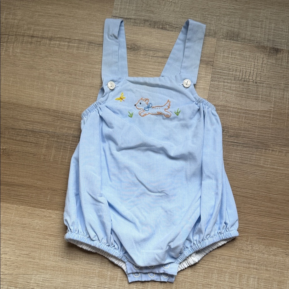 Charming Light Blue Kids Bodysuit with Embroidery